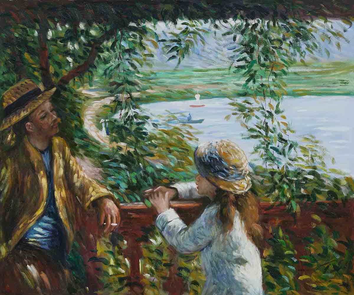 Near the Lake Green - Pierre-Auguste Renoir painting on canvas